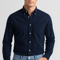 Brandon | Herren Klassisches Button-Down Hemd – Marine