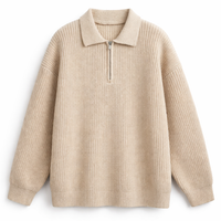 Ruben | Pullover mit Quarter-Zip – Beige