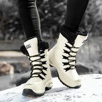 Dreivara | Wasserdichte, rutschfeste Damenstiefel aus Fleece, warm und gemütlich – Beige