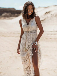 Heidi-Mode | Lange Boho Kleid mit Eleganz – Beige