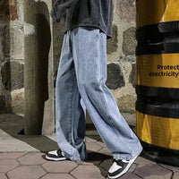 Max | Übergröße Baggy Jeans mit Weitem Bein – Mittelblau