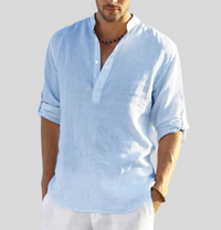 Elegantes Leinenhemd Herren – Hellblau
