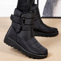 Dreitha | Modische Schneestiefel für Frauen - warm, rutschfest, wasserdicht – Schwarz