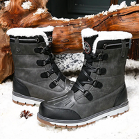 Winterschuhe Herren | Mittelhohe Schnürstiefel – Schwarz