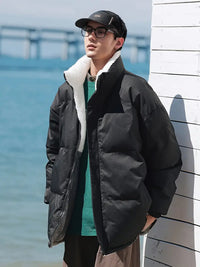 Liamyx | Wendbare Jacke mit Fleece-Futter für Männer – lässig, dick und warm – Schwarz