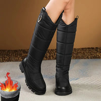 Dreicela | Modische Mid-Calf Winter-Schneestiefel für Frauen – Schwarz