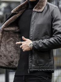 Liazel | Herren Farbe Block Fleece warme Jacke mit Taschen – Casual Kordelzug – Schwarz