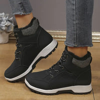 Dreiarae | Winter-Wanderstiefel - Wasserdichte, rutschfeste, dick plüschgefütterte Mid-Calf Schneestiefel – Schwarz