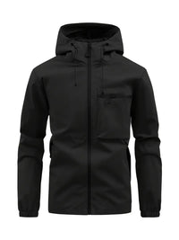 Iretalia | Stylische wasserdichte Windbreaker-Jacke für Männer mit Kapuze – Schwarz