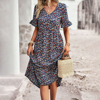 Geblümtes Sommerkleid – Blau