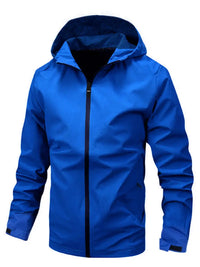 Irezeira | Leichte Windbreaker-Jacke mit Kapuze für Männer - lässige, vielseitige Oberbekleidung – Blau