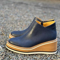 Carmen - Damen Stiefeletten mit Blockabsatz und Reißverschluss – Dunkelblau