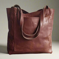 Handtasche für Damen – Vegane Leder Shopper Tasche für den Sommeralltag – Kaffee