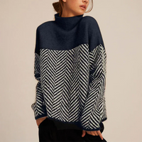 LINE – Warmer pullover mit Stehkragen – Marine
