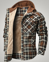 Henry | Herren Gefütterte Karierte Hemdjacke – Braun