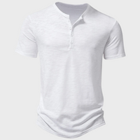 T-Shirt für Herren - Lässiges V-Ausschnitt Sommer T-Shirt für Herren – Weiß