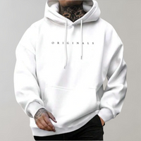 David | Herren Casual Kapuzenpullover – Weiß