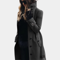 Klezorna | Stilvoller und warmer Trenchcoat für Damen – Dunkelgau