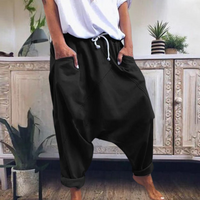Anna | Damen Lässige Oversized Haremhose – Schwarz