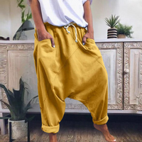 Anna | Damen Lässige Oversized Haremhose – Gelb