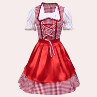 Damen Rot Oktoberfest Dirndl Kleid – Rot