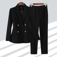 Cindy Sommer Anzug | Urban moderner Anzug für Damen mit kurzärmeligem Blazer und Hose – Schwarz
