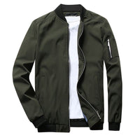 Herren Casual Sommer Stehkragen Bomberjacke – Grün