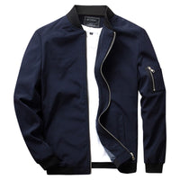 Herren Casual Sommer Stehkragen Bomberjacke – Dunkelblau