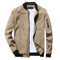 Herren Casual Sommer Stehkragen Bomberjacke – Khaki