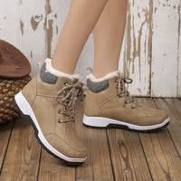 Klezithra | Kuschelige & stylische Winter-Schneestiefel für Damen - Plüsch gefüttert, rutschfest – Camel