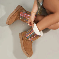 Ellithor | Gemütliche, mit Kunstfell gefütterte Schneestiefel für Frauen – Camel