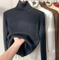 Meg - Bequemer warmer Rollkragenpullover für den Winter – Schwarz