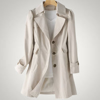 Christina | Damen Casual Langer Wasserdichte Trenchcoat – Beige