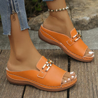 CharmVita™ – Elegante Damen Keilsandalen mit Komfort & Stil – Hellorange