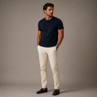 Raymond | Herren Relaxed Kurze Ärmel Henley T-Shirt – Blau