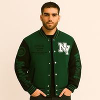Marcus | Varsity Strickfleecejacke – Dunkelgrün