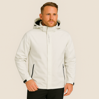 Fabian | Herren-Windjacke mit Kapuze – Elfenbeinweiß