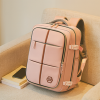 Reisetasche – Einfarbig, verstellbarer Riemen, Reißverschluss, Polyesterfutter – Rosa