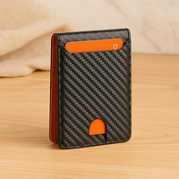 Carbonfaser Bifold Geldbörse – Schlanker RFID-blockierender Kartenhalter – Orange