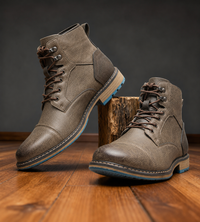 Aldric | Herren Schnürboots mit Zehenkappe – Grau-braun
