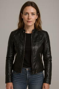Damenjacke - Elegante Kurzjacke mit Reißverschluss und Taschen für jeden Anlass – Schwarz