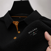 Raymond | Strukturiertes Polo mit klassischem Kragen – Schwarz