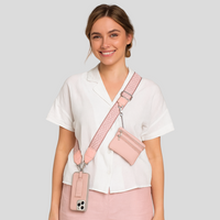 SecureZip | Stilvolle Crossbody-Telefonhalterung mit Geldbörse – Rosa
