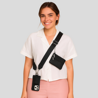 SecureZip | Stilvolle Crossbody-Telefonhalterung mit Geldbörse – Schwarz 2
