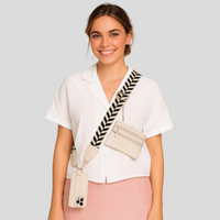 SecureZip | Stilvolle Crossbody-Telefonhalterung mit Geldbörse – Schwarz und Weiß