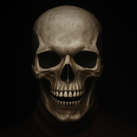 BoneReign | Realistische Totenkopfmaske mit beweglichem Kiefer – Schwarz