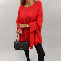 Oversize-Strickpullover mit Stil – Eleganz für Selbstbewusste Frauen – Rot