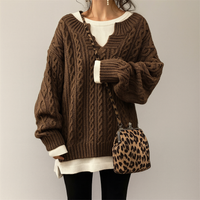 Strickpullover – Klassische Textur mit modernem Komfort – Braun