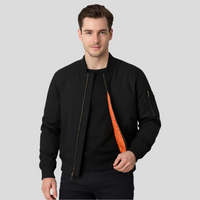 Bomberjacke für Herren im klassischen Design – Zeitloser Reißverschluss-Stil – Schwarz