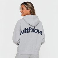 Klassischer Hoodie mit Print – Weiche Baumwollmischung – Lässig & Bequem – Grau